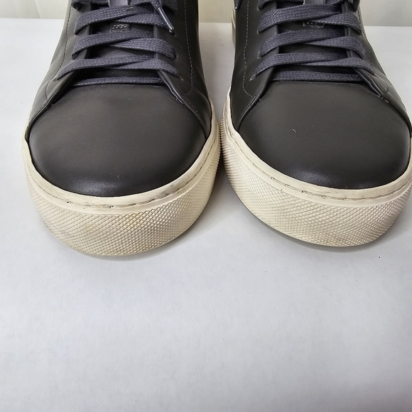 Good Man Brand Dark Gray With Black Trim Nappa Leather Sneakers Size 10.5 - Picture 6 of 10